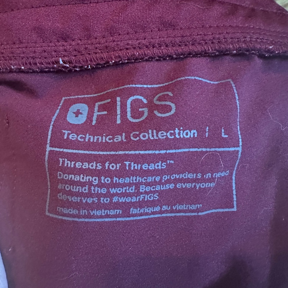 Figs L burgundy zamora joggers